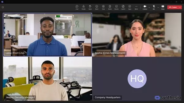 Illustration: a simulated Teams video conference call