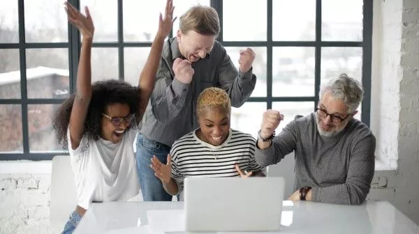 Free-to-use photo by Andrea Piacquadio from Pexel Illustration: photo of successfully engaged employees